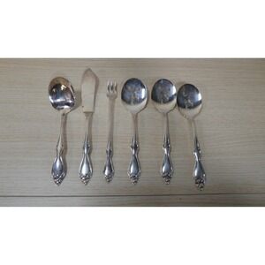 Wm. A. Rogers Oneida Ltd. Old South Bon Bon Spoon, Cocktail Fork, Butter knife